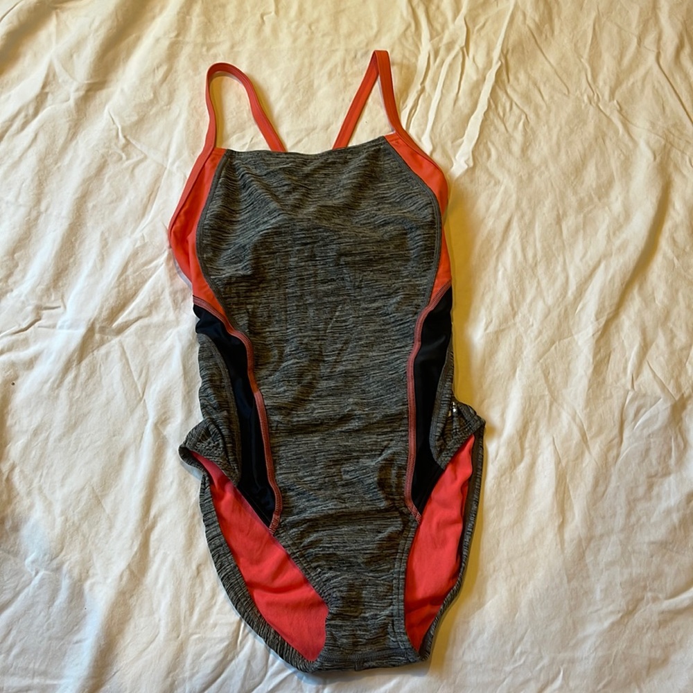 Speedo coral and grey swimsuit